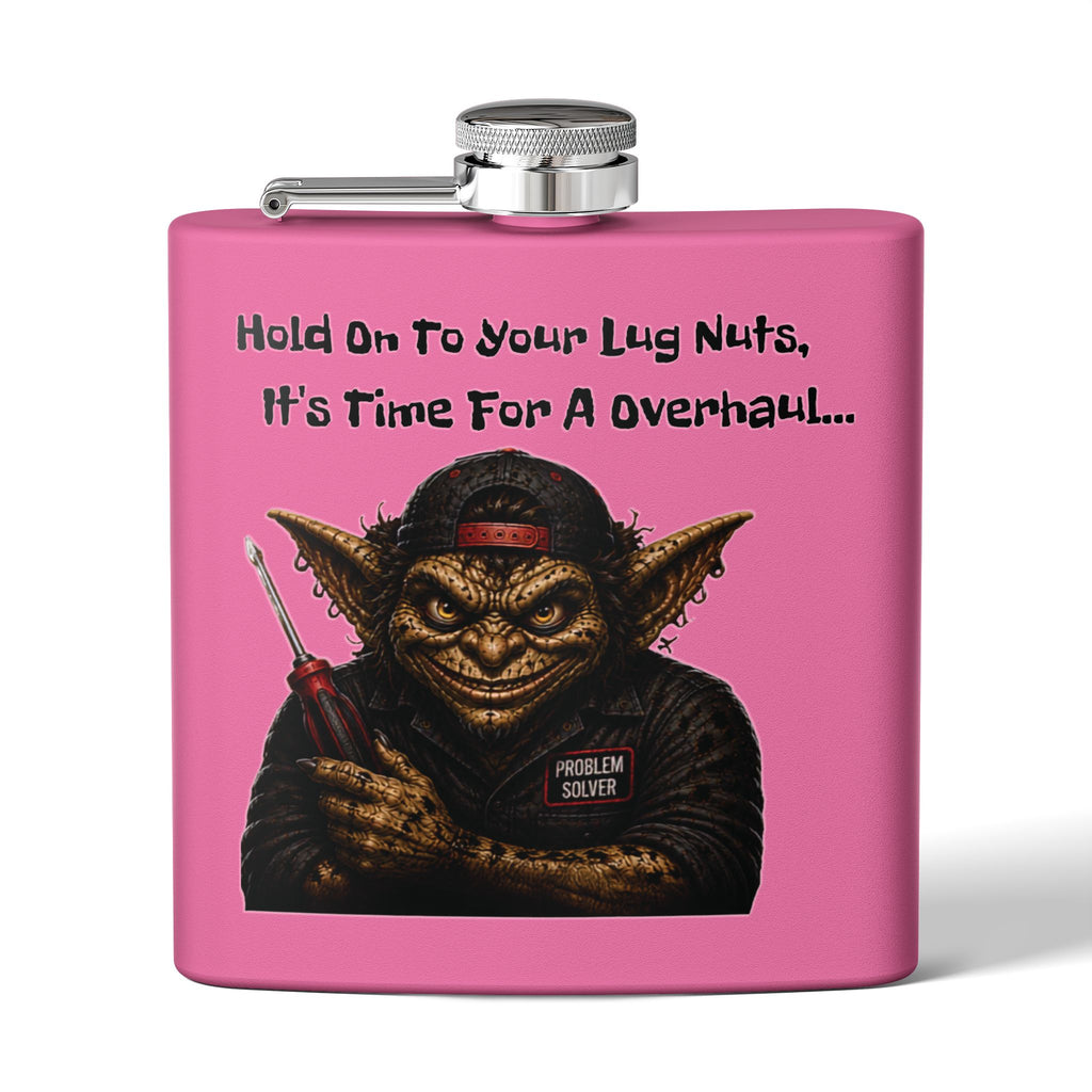 Hold On to Your Lug Nuts | Funny Mechanic Flask, 6 oz