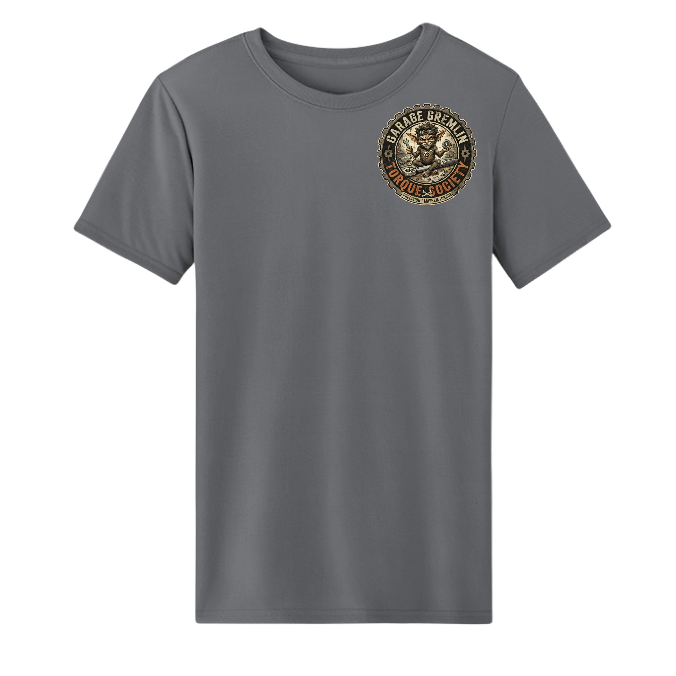 Carbon gray I Void Warranties mechanic T-shirt – back graphic