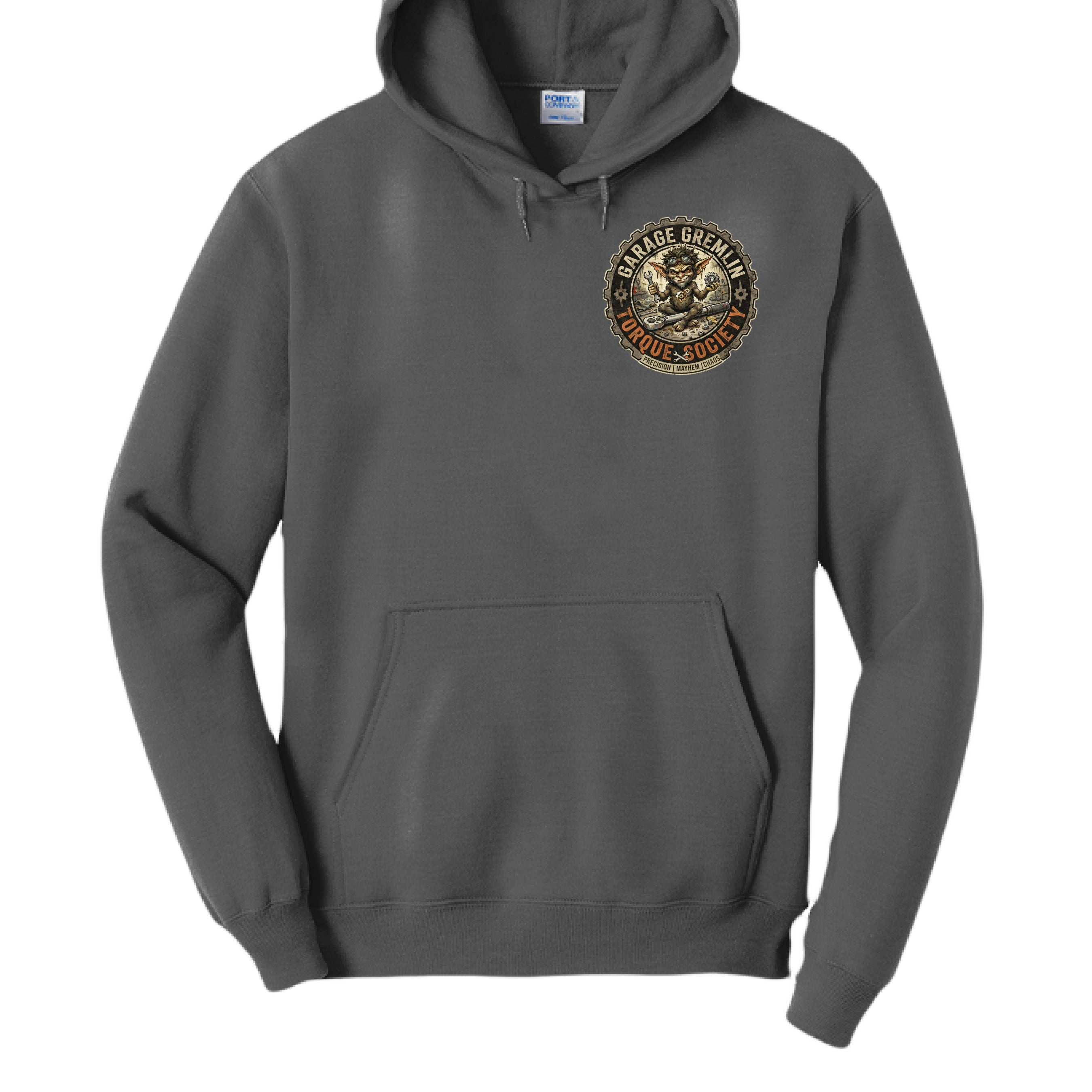 Black heather I Don’t Make Mistakes mechanic hoodie – front