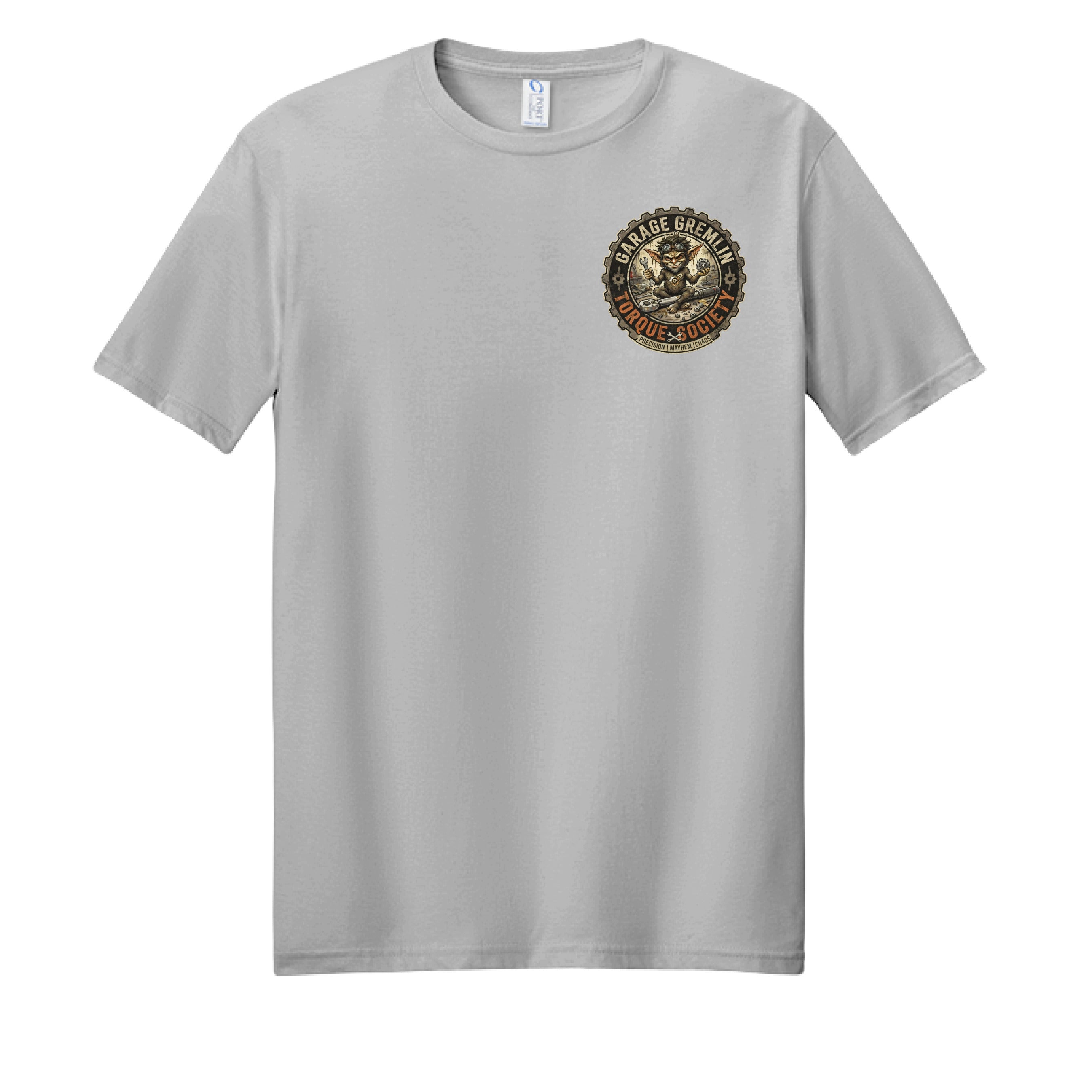 Silver Strike Again Garage Gremlins T-shirt – front chest logo